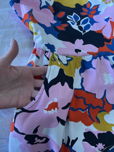 Anthropologie Whit Two | Women’s SZ 4 | Pink Floral Petal Cross Back Dress - Picture 8 of 11