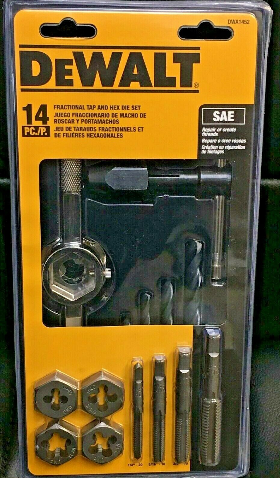 DEWALT 14 PC Fractional Tap and Hex Die 