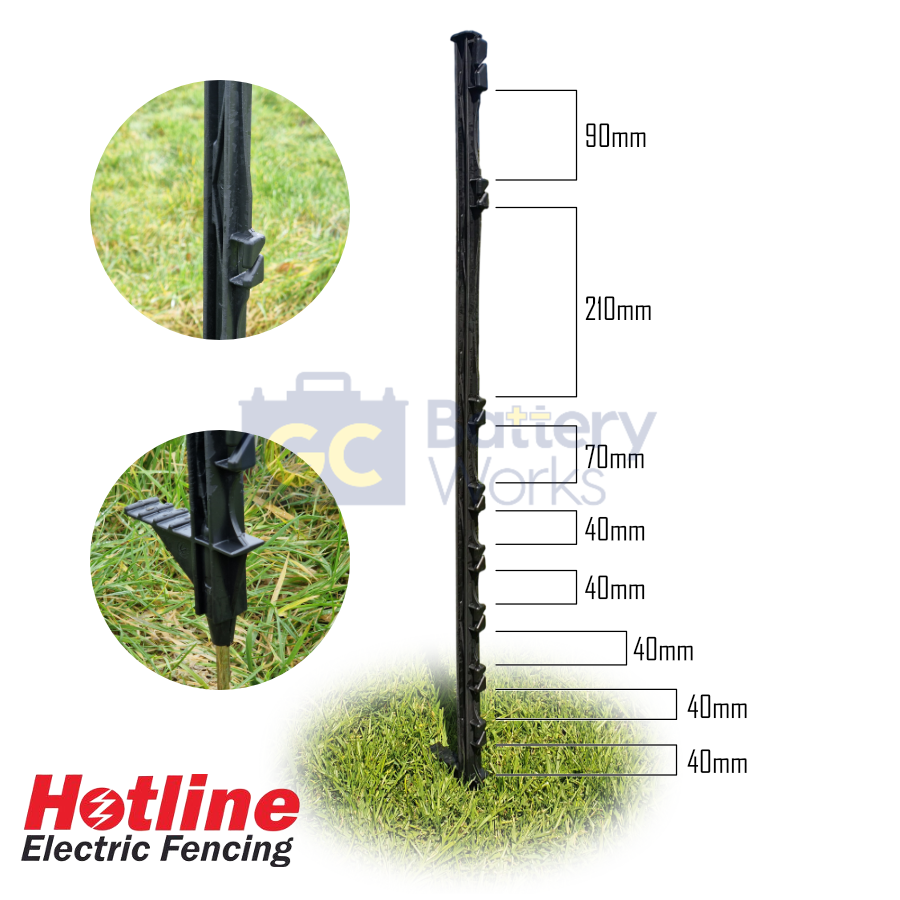 HOTLINE 3ft Electric Fencing Poly Post Plastic Fence Stake 105cm ECO