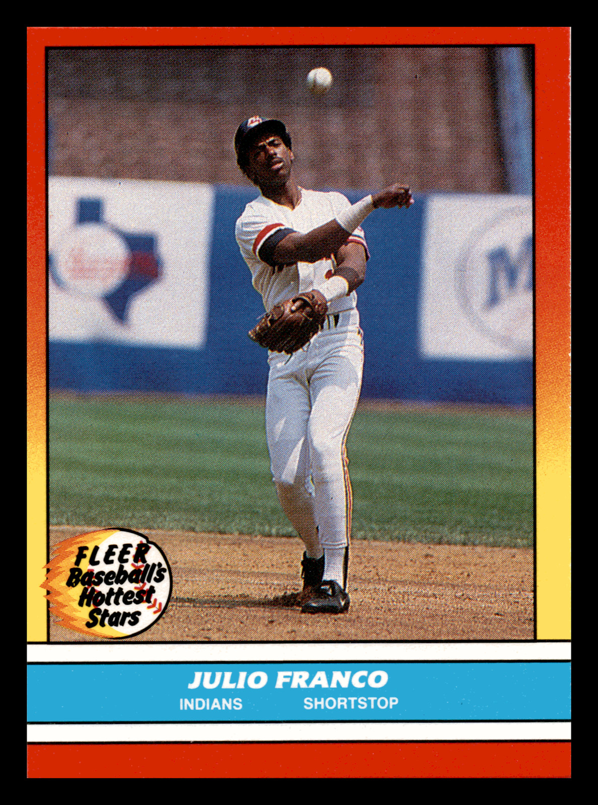 1988 Fleer Hottest Stars Julio Franco  #11 Cleveland Indians EX-MINT