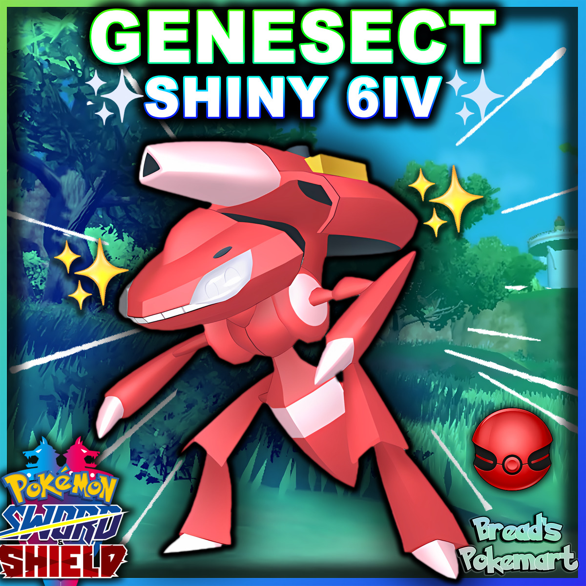 GENESECT ✨ Ultra SHINY 6IV ✨ Pokemon SWORD and SHIELD lv100 Event Mythical  +EVs