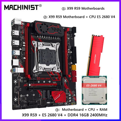 MACHINIST X99 RS9 Kit | E5-2680 V4 14C/28T | 16GB DDR4 ECC 2400 | M.2 | USB3.0