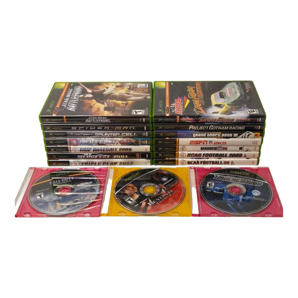 Lot of 17 ORIGINAL XBOX Video Games: GTA, Spider-Man, Star Wars, NCAA + *TESTED* - Image 2 of 4
