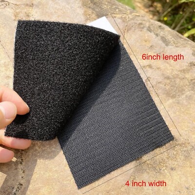4  x 6  Heavy Duty Patch Hook and Loop Self Adhesive Black Inch Large Set