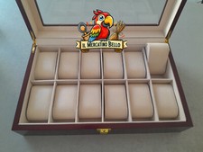 SCATOLA PORTA OROLOGI GIOIE COFANETTO VETRINA CUSTODIA ROL ESPOSITORE 3 12 POSTI