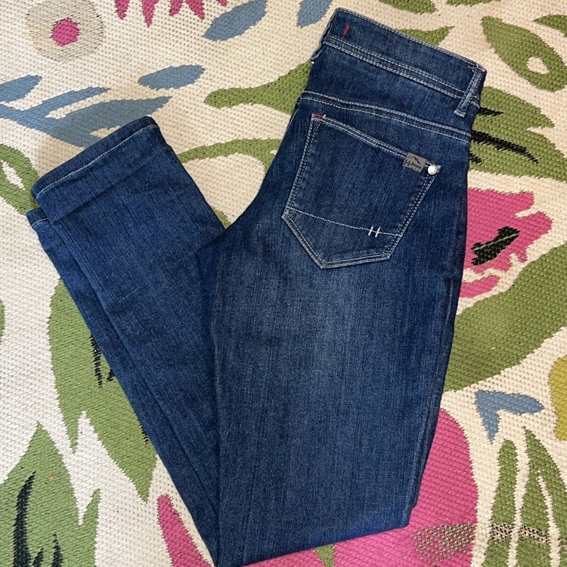 L.L.Bean Women's 5-Pocket Mid-Rise Skinny Blue Wash Jeans PETITE 2 #503359