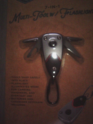 ADVENTURE OUT THERE 7 IN 1 MULTI TOOL FLASHLIGHT JCP EXCLUSIVE NEW ON MINT CARD