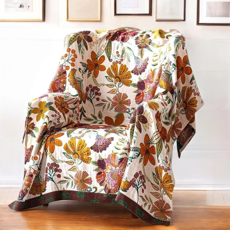 NUEVA Colcha de Cama de Manta Reversible Boho Floral Reversible Queen de Anthropologie 90" x 98" Foto 2 de 4