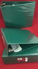 QTY 2 SKILLCRAFT 3" 3 Ring Binders Round Ring Green w/Pockets And Clear Overlay