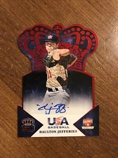 Daulton Jefferies 2015 Crown Royal Red Die Cut Auto #13 USA Athletics A's /50