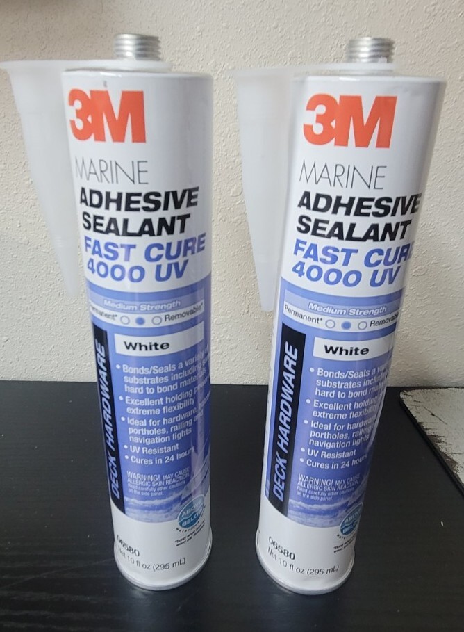 ( Lot Of 2 ) 3M Marine Adhesive Sealant 4000 UV WHITE 10 Oz Deck