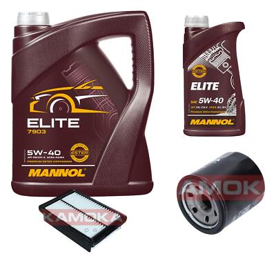 KAMOKA Inspektionspaket MANNOL Elite 5W-40 6L für Hyundai Kona 1.0 T-GDi KIA
