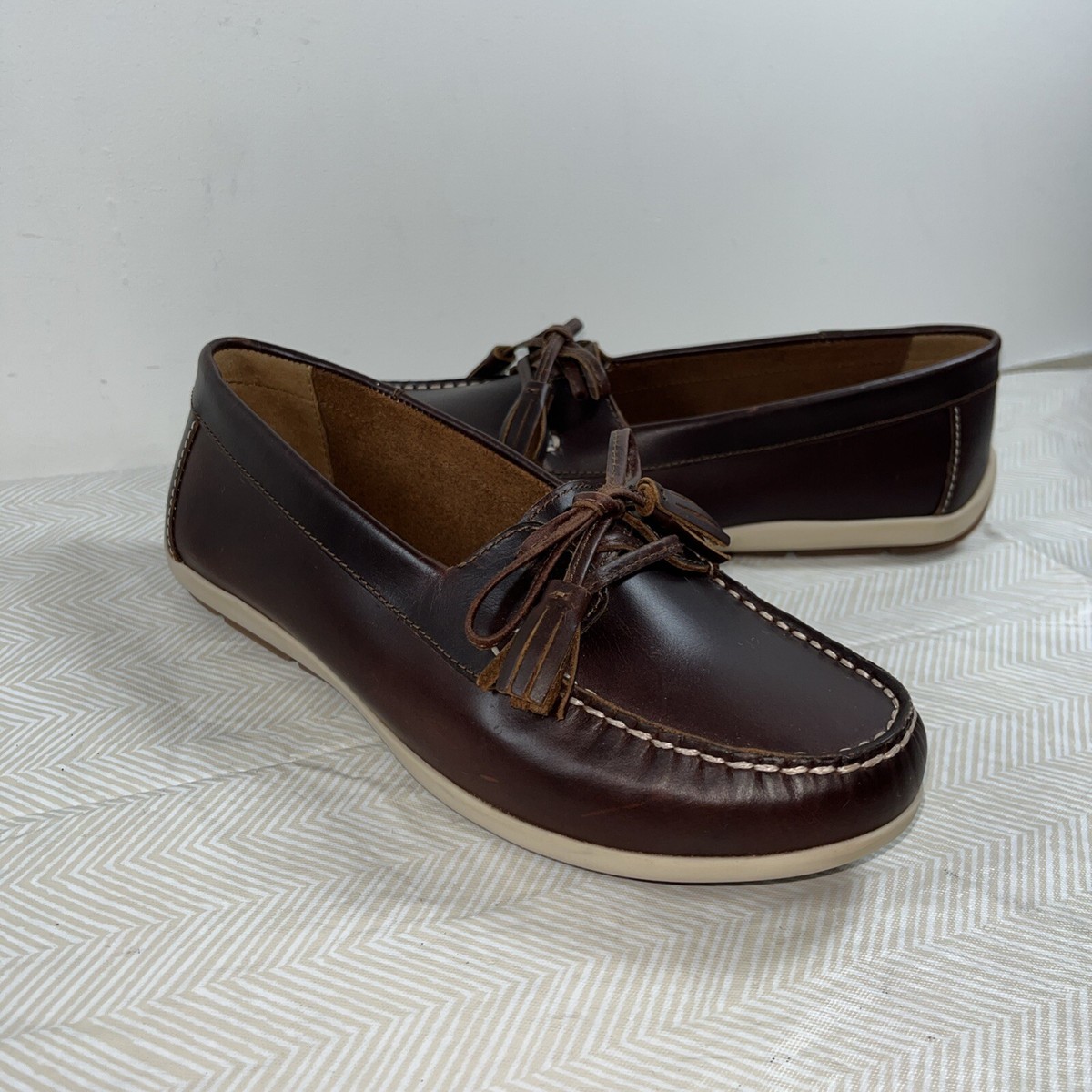 Hotter Womens Bay Slip On Brown Leather Shoes Loafers Sz Classic  Comfort Y2K