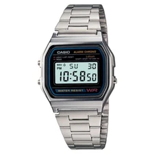 CASIO A158W-1 Unisex Classic Silver Digital A158 Sport Watch WR 30M NEW