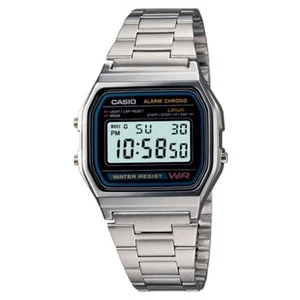 CASIO A158W-1 Unisexe Classic Silver Digital A158 Montre Sport WR 30M NEW