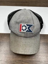 Gray Branded Bills Trucker Hat Cap mesh Snap Back Ship Nautical Flag Logo