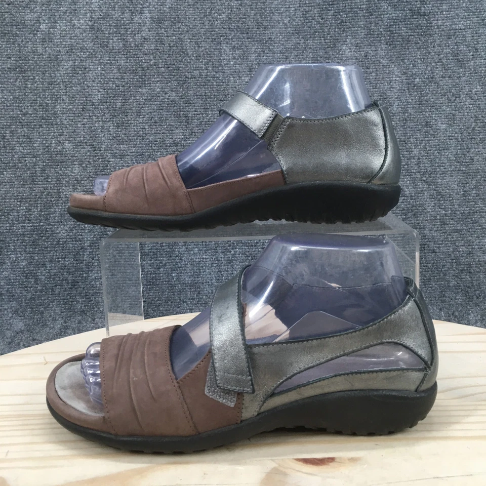 Zapatos Naot para mujer 37 punta abierta Mary Jane planos cómodos marrón gris gancho y lazo Foto 2 de 4