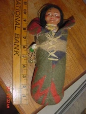 LARGE OLD 10 INCH SKOOKUM INDIAN BLANKET PAPOOSE DOLL