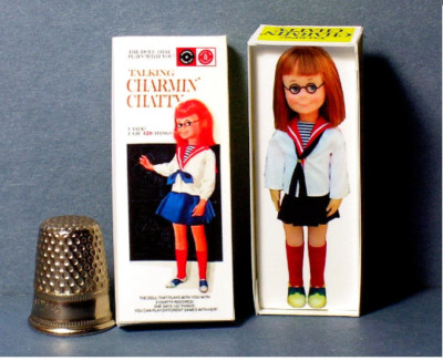 Dollhouse Miniature 1:12  Charmin Chatty Doll Box  1960s dollhouse girl redhead