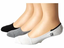 $55 Sperry Top-Sider Mens 3-Pair Pack White Gray No-Show Skimmer Socks Shoe 6-12