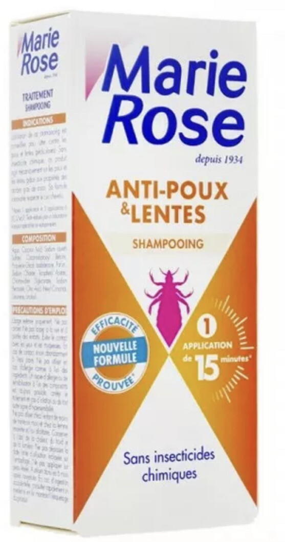 Shampooing anti-poux & lentes efficace : Marie Rose abricot 125ml, soin cheveux doux