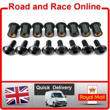 Screen Screws & Well Nuts x 8 Black Aluminium Suit Yamaha YZF R125 YZF R6 YZF R1