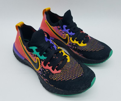 Nike Epic React Flyknit 2 Women's Size 6 Running Shoes Black Ember Glow