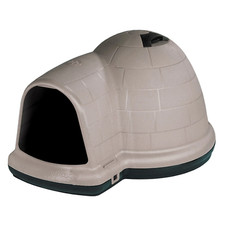 Indigo Doghouse Plastic Igloo Dog House 37.5"L Medium for Dogs 20 to 50 lb Beige