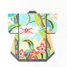 Lee Designs Japanese Flower Petite Kimono Needlepoint Canvas Hand Painted 18ct