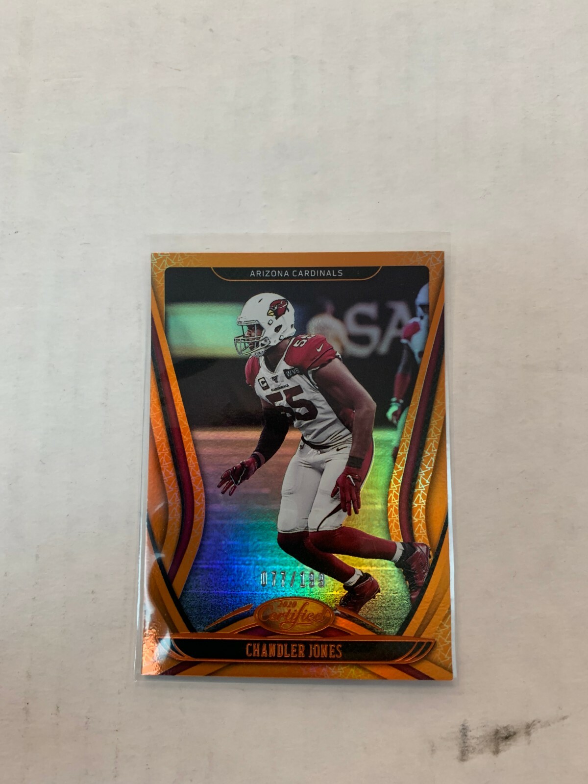 Chandler Jones 2020 Certified Mirror Orange Card #40 Serial #077/199