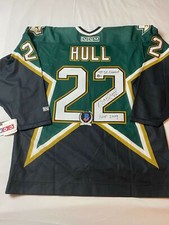 BRETT HULL SIGNED DALLAS STARS CCM JERSEY BECKETT BAS COA WK81189