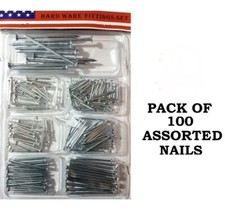100 Assorted Nail Metal hardened for brick wood wall all purpose fit pack