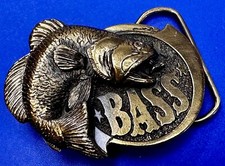 Jumping large mouth Bass Anglers Sportsman Society Fishing Club Belt Buckle