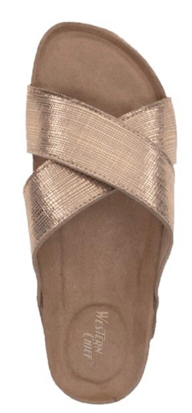 Western Chief Women's Metallic Sophie Crossband Sandals