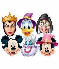 Mickey Mouse and Friends Halloween Official 2D Card Face Masks Variety Set of 6 