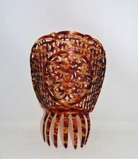 Spanish Mantilla Hair Comb in a Faux Celluloid Tortoise Shell in Floral Design