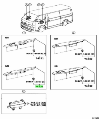 Uk様 TOYOTA Hiace Panel Front Armrest Base Upper RH Genuine JDM OEM