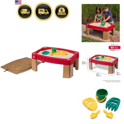 Naturally Playful Sand Table, Kids Sand Activity Sensory Table, 5 Piece Acces...