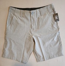 Volcom Men's Shorts Kerosene Hybrid Cross Shred Stone Gray Water Friendly NWT
