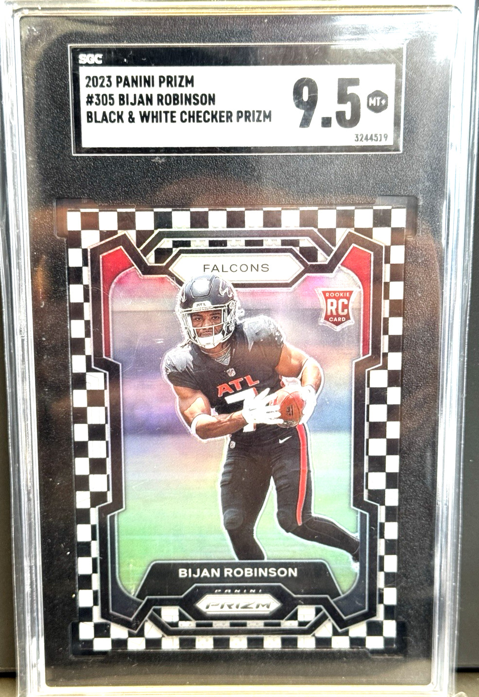 BIJAN ROBINSON - 2023 Panini Prizm #305 Black and White Checker SGC 9.5!