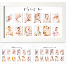 My First Year Photo Frame,12 Months Baby Picture Frame for Newborn Girl,Boy-Baby