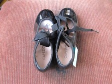 Capezio Girls Tap Shoes Black Size 1N Tele Tone Tap Patent N625C Excellent
