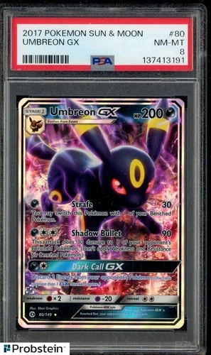 2017 Pokemon Sun & Moon #80 Umbreon GX PSA 8 NM-MT