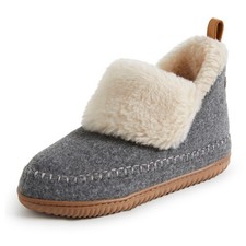 Dearfoams Women's Alpine Moritz Outdoor Arch Support House Shoe Bootie Slipper,