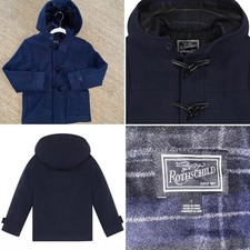 Rothschild 120 Dark Navy Plaid Lined Toggle Stadium Dress Coat Kids 7