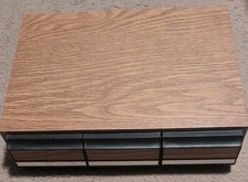 Audio Cassette Tape Cabinet Case 3 Drawer 42 Holder Storage Vintage w/ Feet