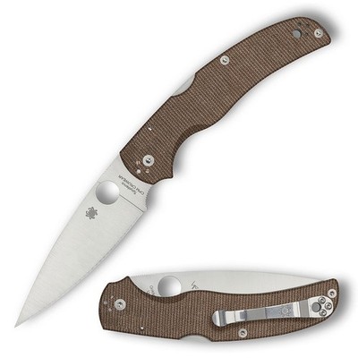 Spyderco Native Chief mit CPM-CruWear-Edelstahl und braunem Canvas-Micarta-Griff