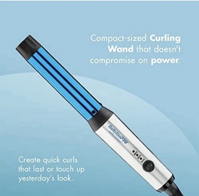 BabylissPRO Nano Titanium Hot Hair Curling Wand 1  BNTW125NUC Blue Preowned