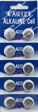 10 Pk AG12 LR43 386 301 L1142 LR1142 D301 D386 Alkaline Button Cell Battery