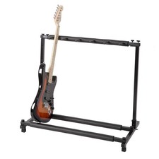 Triple Folding Multiple Guitar Holder Rack Stand Floor 5 Slot For Guitars Bass